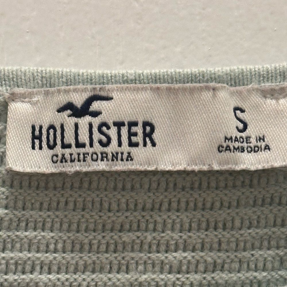 Hollister Ribbed Knit Crop Top - Sage green - Picture 3 of 5